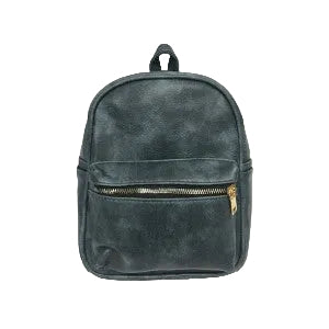 Small Backpack, Leather Look, 8" L x 5" W x 10" H, Blue