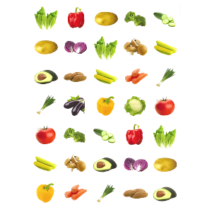 Vegetable Stickers 10-Sheets