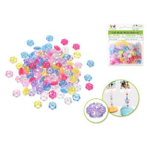 Acrylic Beads 28g 1oz Multi Mix Flower Shapes