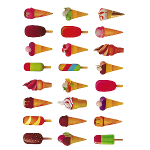 Ice Cream Stickers 10-Sheets