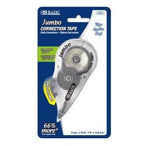 5 mm x 394" Jumbo Correction Tape W/ Grip Color May Vary