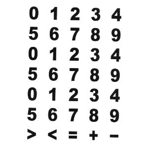Black Medium Size Numbers Stickers, Pack of 10 Sheets