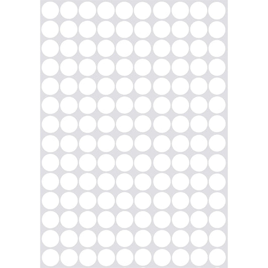 Color Coding Labels 10mm 1/4" White 32 sheets/pk 4,480 Stickers