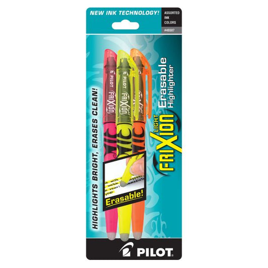 Pilot FriXion Light Erasable Highlighter, Assorted 3/Set
