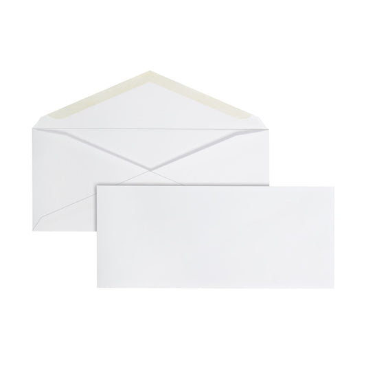#10 Envelopes, 4-1/8" x 9-1/2", Gummed Seal, White, Box Of 500