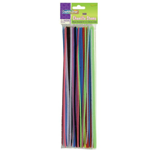 Pipe Cleaner (Chenille Stems) 12" X 6 100 Pieces Assorted