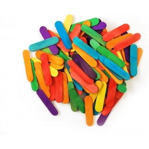 Colored Mini Craft Sticks 1.6" 120-Count