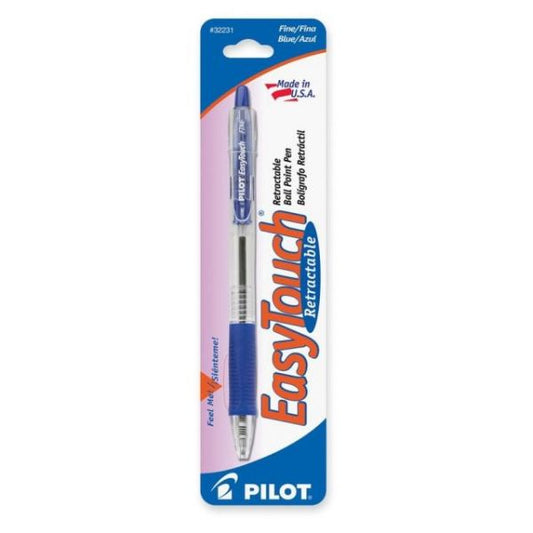Pilot EasyTouch Retractable Ballpoint Pens, Fine Point, Blue