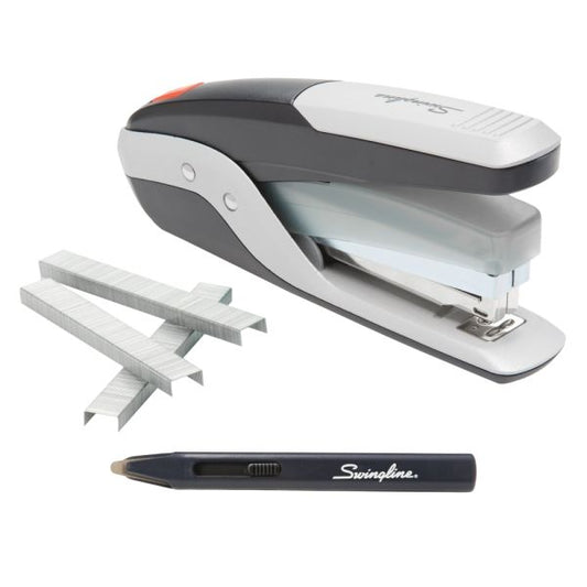 Swingline Quick Touch Full-Strip Stapler, Black/Silver