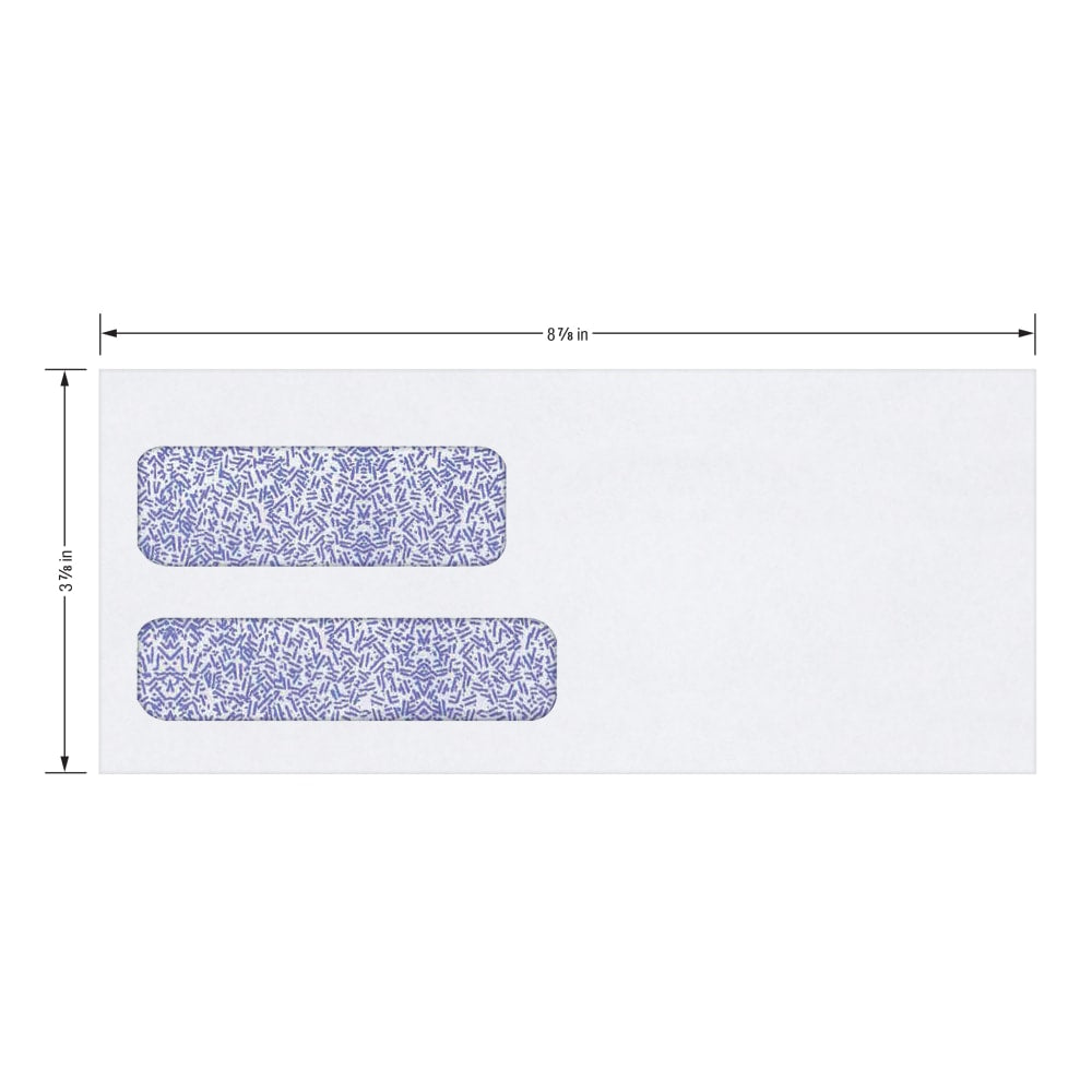 #9 Security Envelopes, Double Window, 3-7/8" x 8-7/8", Gummed Seal, White, Box Of 500