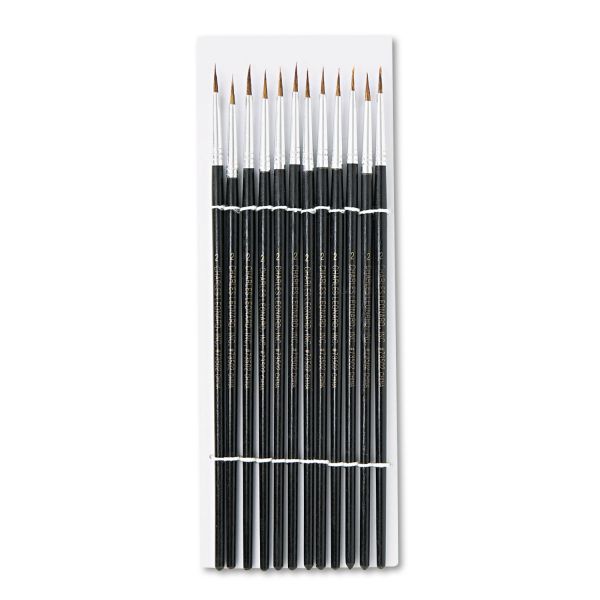 Water Color Brush Camel #2 7/16" Pointed Rounds 12/pk