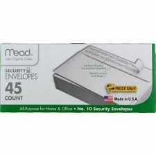 Mead Press-It Seal-It #10 Security Envelopes 45 Count
