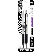 Zebra M/F301 Ballpoint Pen And Pencil Set, Fine Point, 0.5 mm, Black Barrel