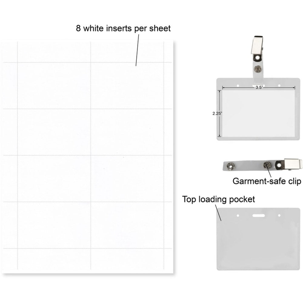 Deluxe Badge Holders - 3.5" Height x 2.3" Width - Clear - 50 / Box