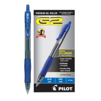 Pilot G-2 Retractable Gel Pens, Fine Point, 0.7 Mm, Blue 12 Pack