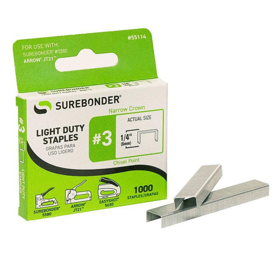 Jt21 Light Duty Staples 1/4" 1000 Pack