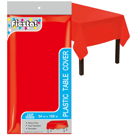 Plastic Tablecloth, 54″ x 108″, Red