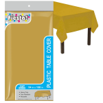 Plastic Tablecloth, 54″ x 108″, Gold
