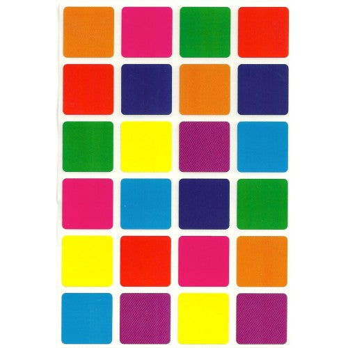 Large 1" Squares Stickers 25-Sheets