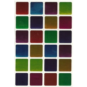 Metallic Large 1" Squares Stickers 10-Sheets