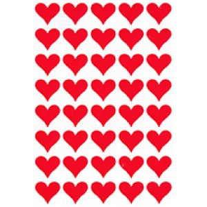Red Heart Stickers Pack of 10 Sheets