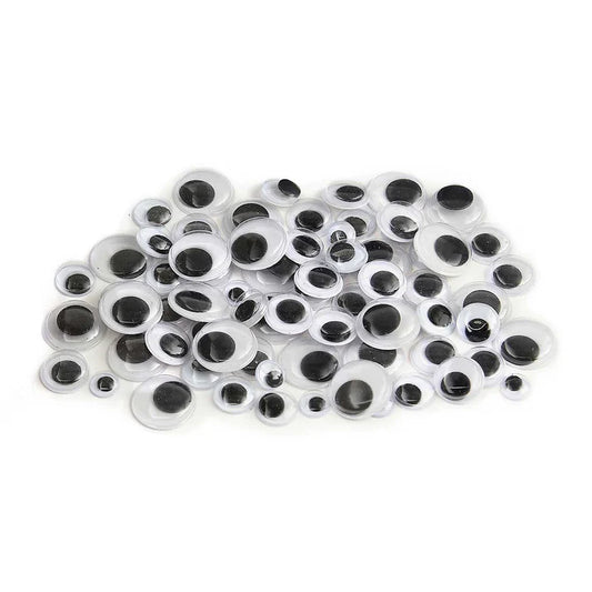 Wiggle Eyes, Assorted Sizes 5mm-100ct 10mm-50ct 15mm-20ct 24mm-12ct