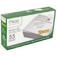 Mead Press-It #6 Security Envelopes 55 Count