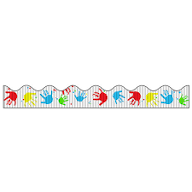 Bordette Handprints Scalloped Decorative Border, 2-1/4" x 25'