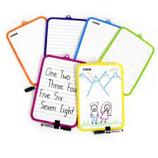7.4" X 10.3" Double Sided Dry Erase Learning Board w/ Marker