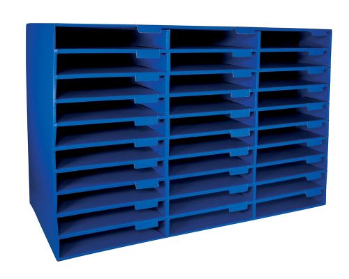 Pacon Corrugated Mail Box, 30 Slots, Blue