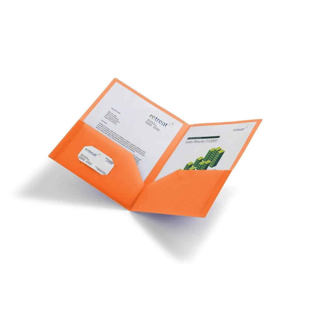 School-Grade 2-Pocket Poly Folder, Letter Size, Orange
