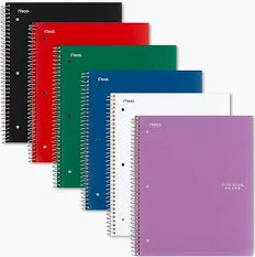 Five Star Notebook, 8 1/2" x 11", 5 Subjects, College Ruled, 200 Sheets, Color may Vary