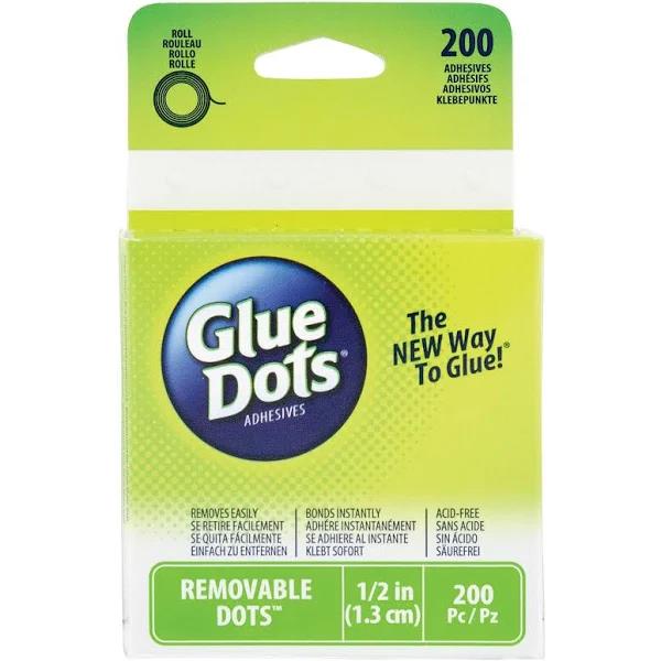 Glue Dots Removable Dots , 1/2 Inch, Clear, 200pc