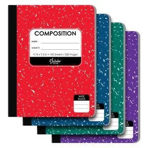 Marble Composition Book 150 Sheets Wide Ruled Color May Vary