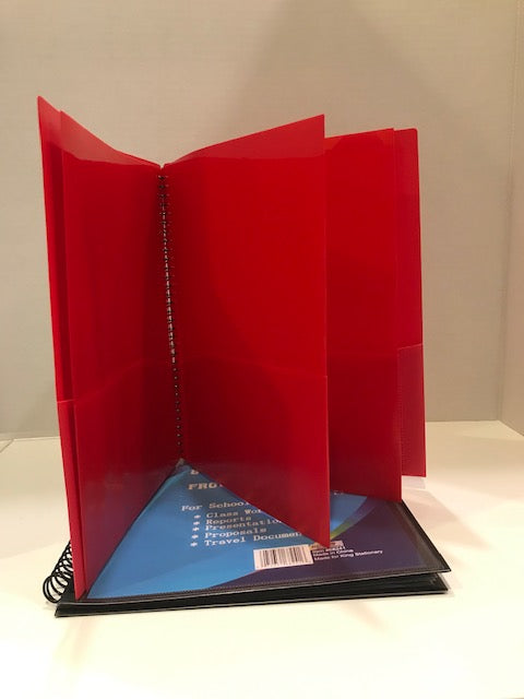 10 Pocket Poly Organizer with Front Insert Color May Vary