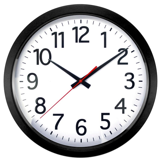 Quartz Wall Clock, 14", Black