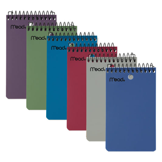 Mead Wirebound Top-Opening Memo Book, 3" X 5", College Ruled, 100 Sheets