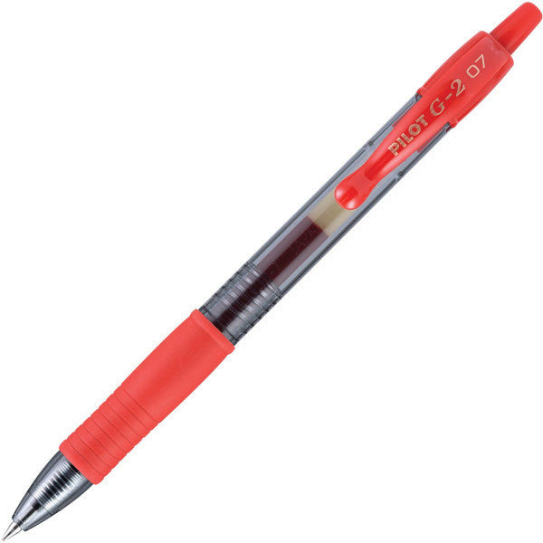 Pilot G-2 Retractable Gel Pens, Fine Point, 0.7 Mm, Red