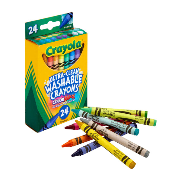 Crayola Ultra-Clean Washable Crayons, Regular, 24 Colors, 24/Box