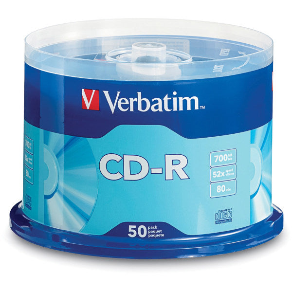 CD-R Recordable Media, Spindle, 700MB/80 Minutes, Pack Of 50