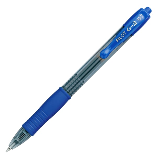 Pilot G-2 Retractable Gel Pens, Fine Point, 0.7 Mm, Blue