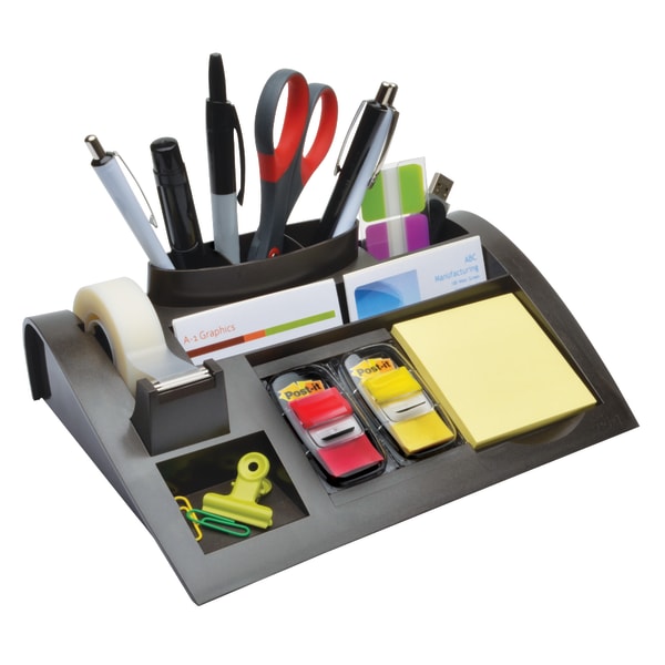 Weighted Desktop Dispenser And Organizer, Gray