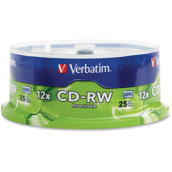 CD-RW 700MB 4X-12X High Speed Discs With Branded Surface, Spindle Of 25