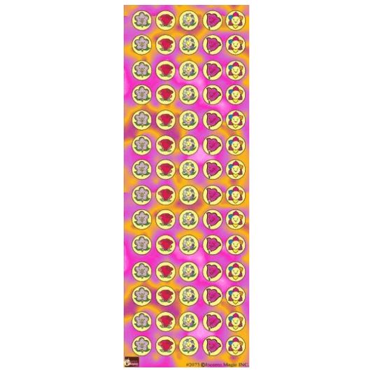 Flower Smiley Circle Stickers 6-Sheet pack