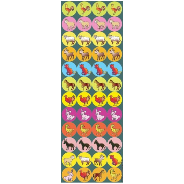 Animal Circle Stickers 6-Sheet pack