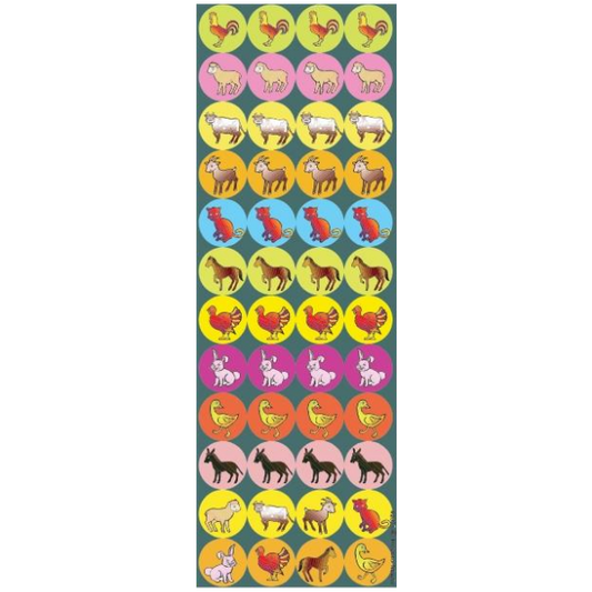 Animal Circle Stickers 6-Sheet pack