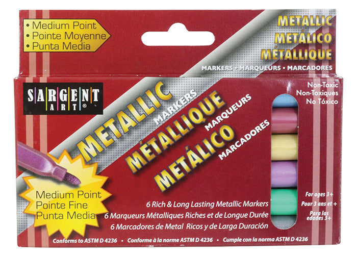 6 ct. Broad Bullet Tip Metallic Markers
