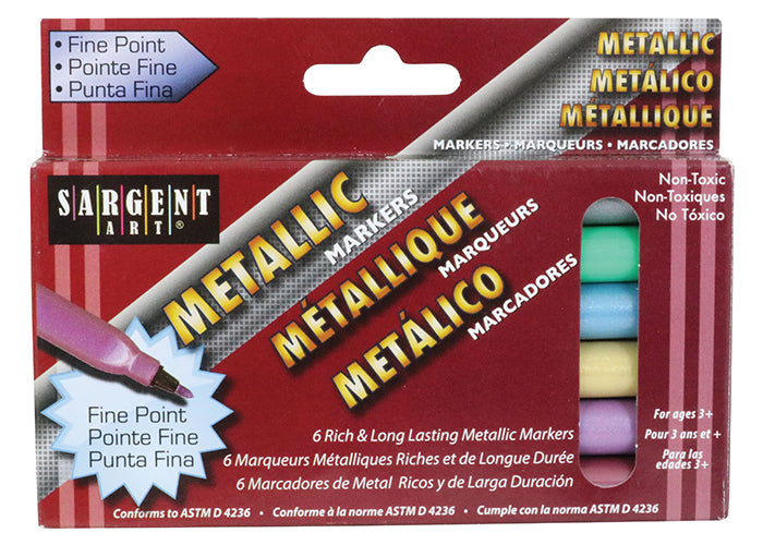 6 ct. Fine Tip Metallic Markers