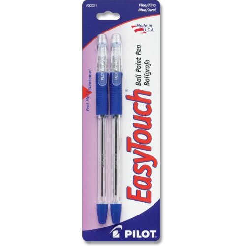 Pilot EasyTouch Ballpoint Stick Pens, Fine Point, Blue 2 Pack