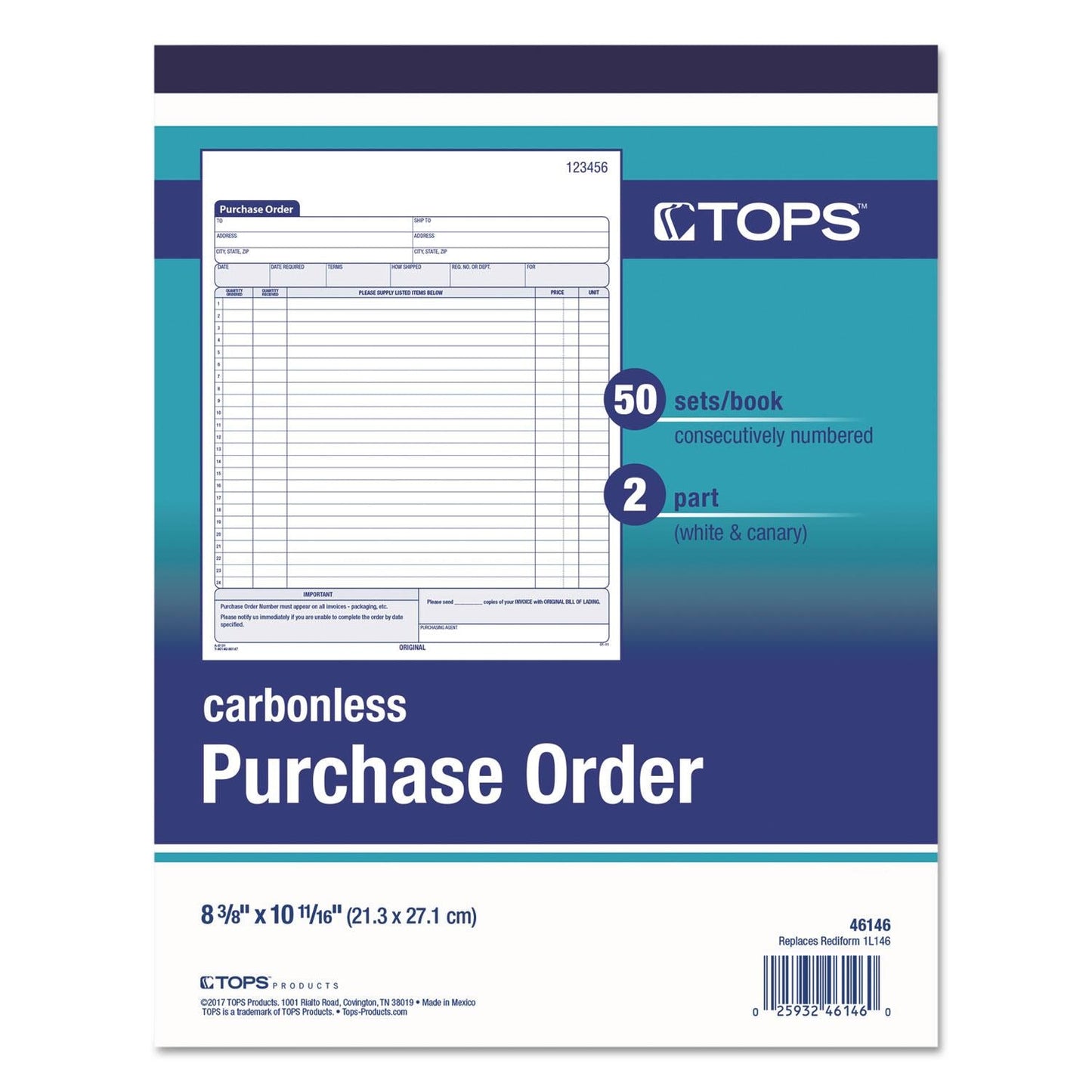 TOPS Carbonless 2-Part Purchase Order Books